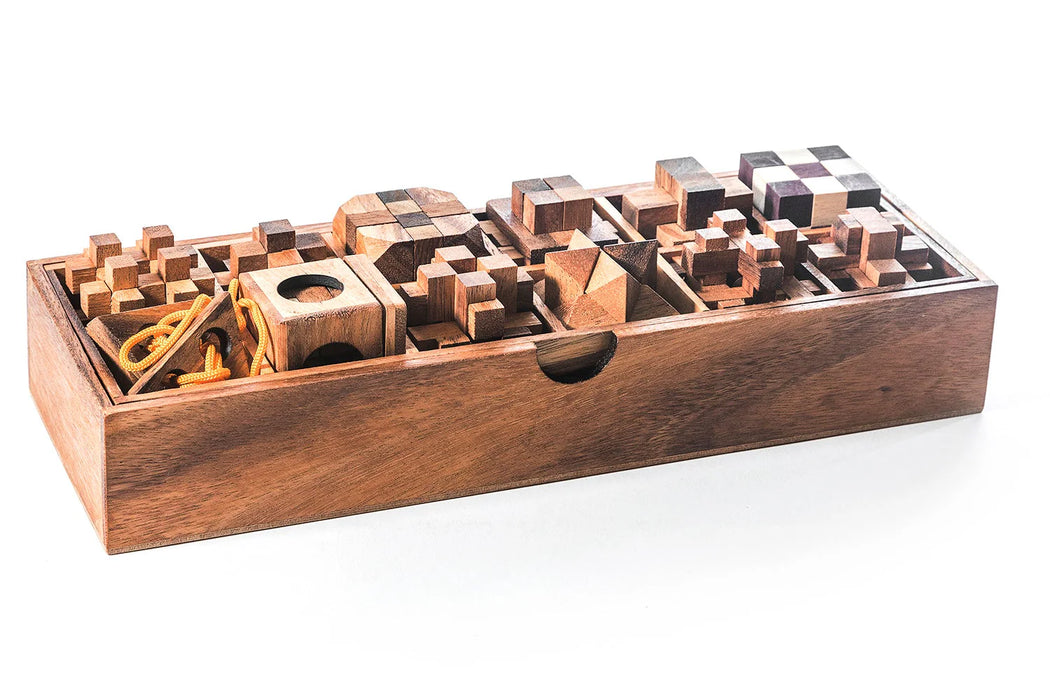 12 Mechanical Puzzle Set - Wooden Brain Teaser Puzzle Gift Set-Kubiya Games-Atlas Preservation