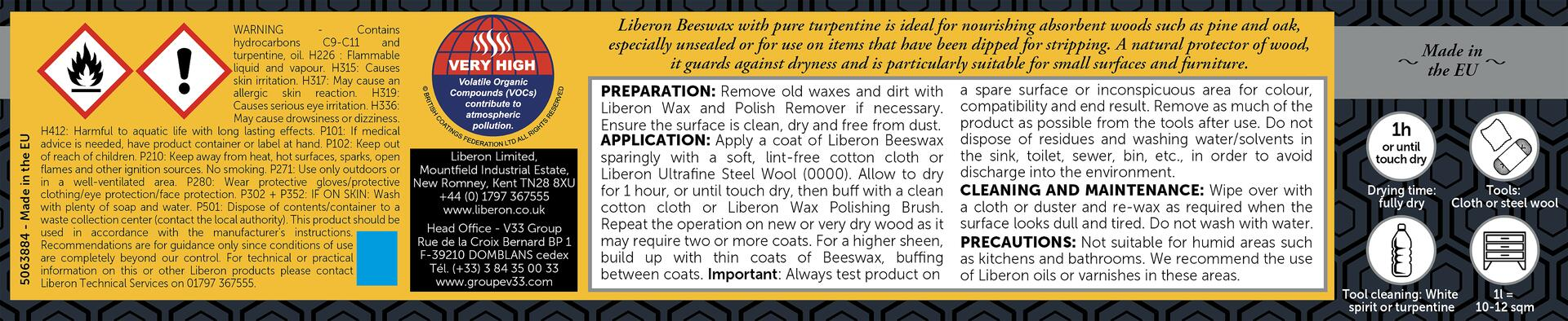 Beeswax With Pure Turpentine (Clear)-Liberon-Atlas Preservation