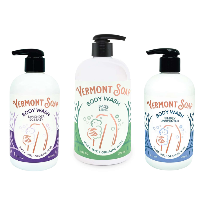 Shea Butter Organic Body Wash 12oz Pump-Vermont Soap-Atlas Preservation