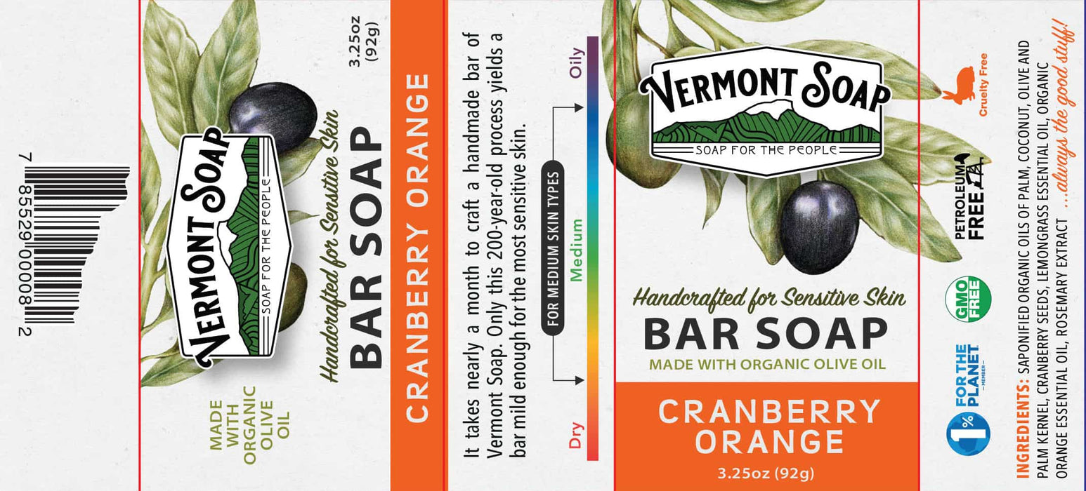 Cranberry Orange 3.25oz Boxed Bar-Vermont Soap-Atlas Preservation