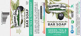 Green Tea & Peppermint 3.25oz Boxed Bar-Vermont Soap-Atlas Preservation