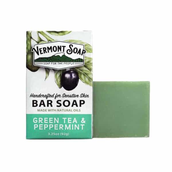 Green Tea & Peppermint 3.25oz Boxed Bar-Vermont Soap-Atlas Preservation