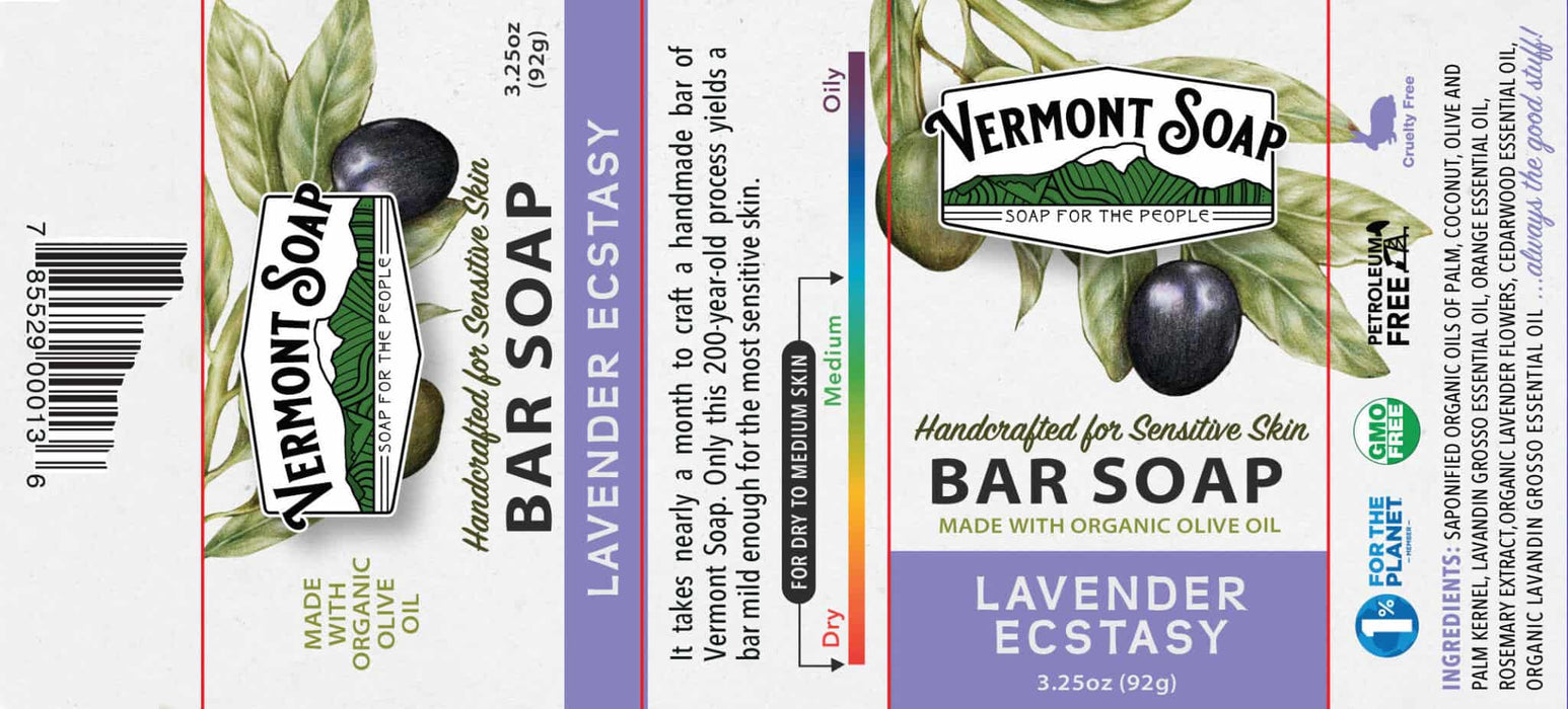 Lavender Ecstasy 3.25oz Boxed Bar-Vermont Soap-Atlas Preservation