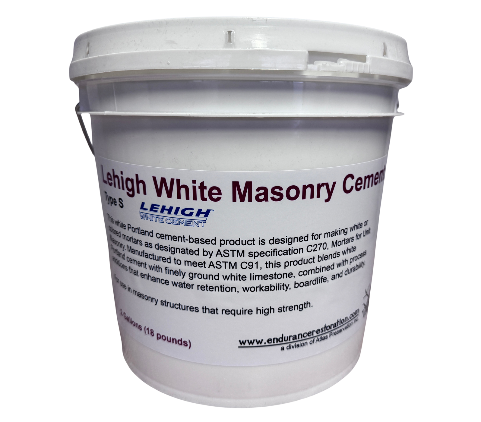 Lehigh White Masonry Cement — Atlas Preservation