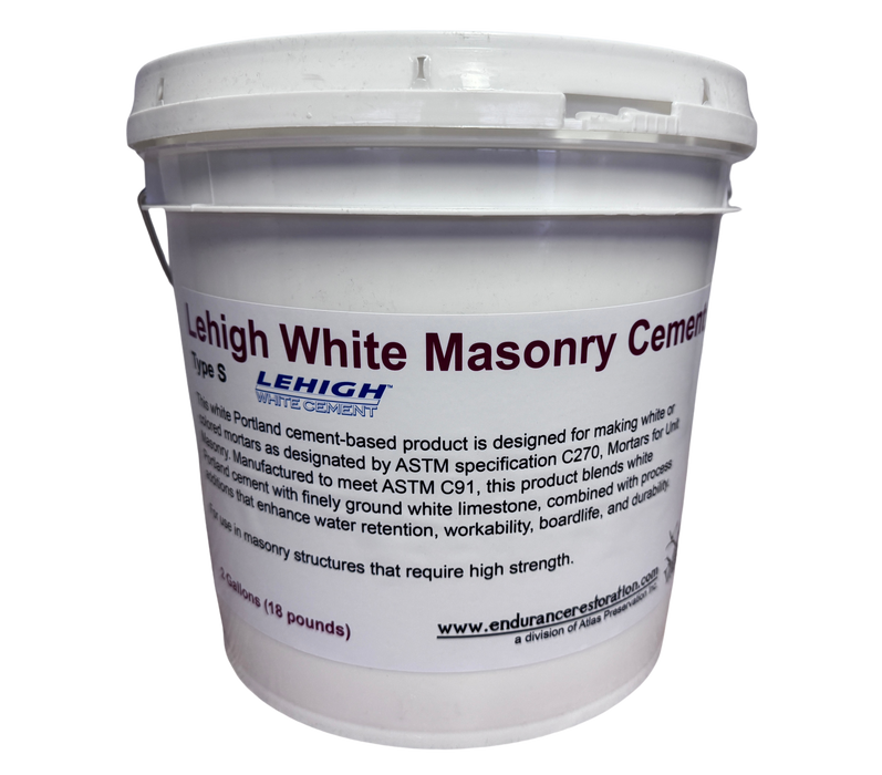 Lehigh White Masonry Cement-Endurance Restoration Products-Atlas Preservation