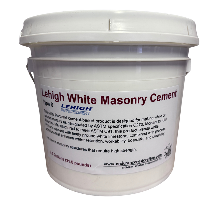 Lehigh White Masonry Cement-Endurance Restoration Products-Atlas Preservation