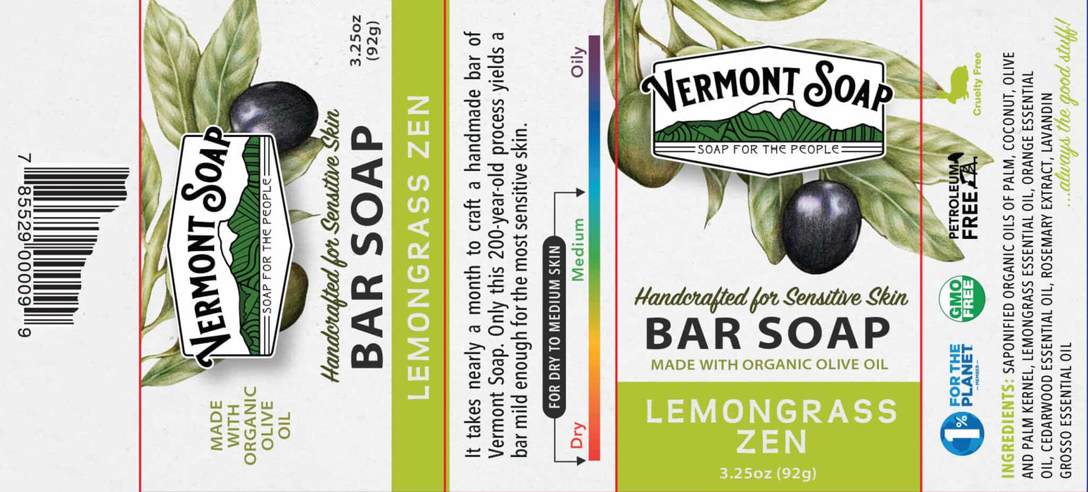 Lemongrass Zen 3.25oz Boxed Bar-Vermont Soap-Atlas Preservation