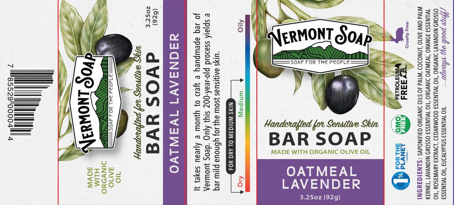 Oatmeal Lavender 3.25oz Boxed Bar-Vermont Soap-Atlas Preservation