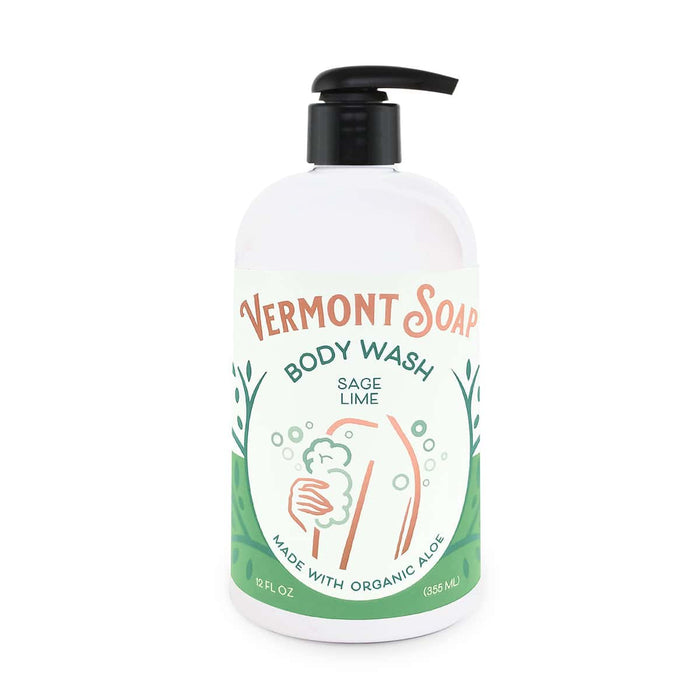 Shea Butter Organic Body Wash 12oz Pump-Vermont Soap-Atlas Preservation