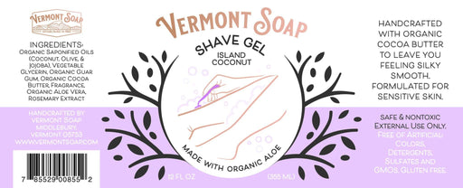 Island Coconut Shave Gel 12oz Pump-Vermont Soap-Atlas Preservation