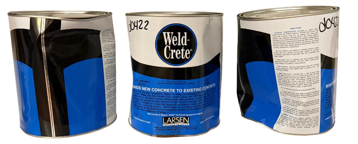 DAMAGED - Weld-Crete - Gallon - Bonds new concrete, stucco, tile setting beds and terrazzo-Atlas Preservation-Atlas Preservation