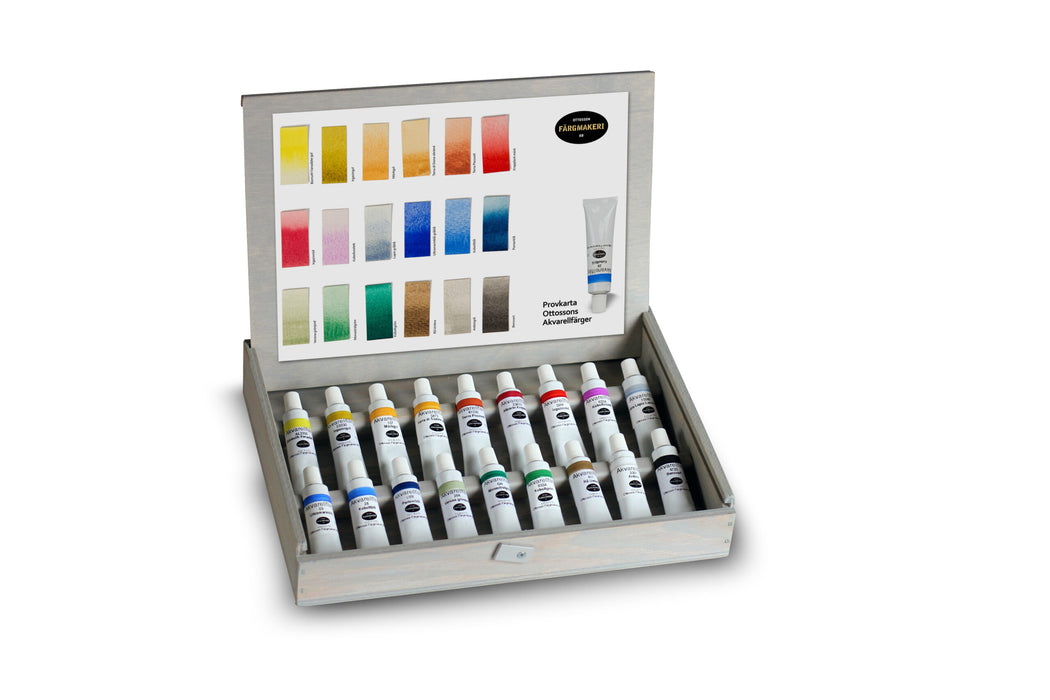 Water Color Paint Set - 18 Colors w/ Wooden Box