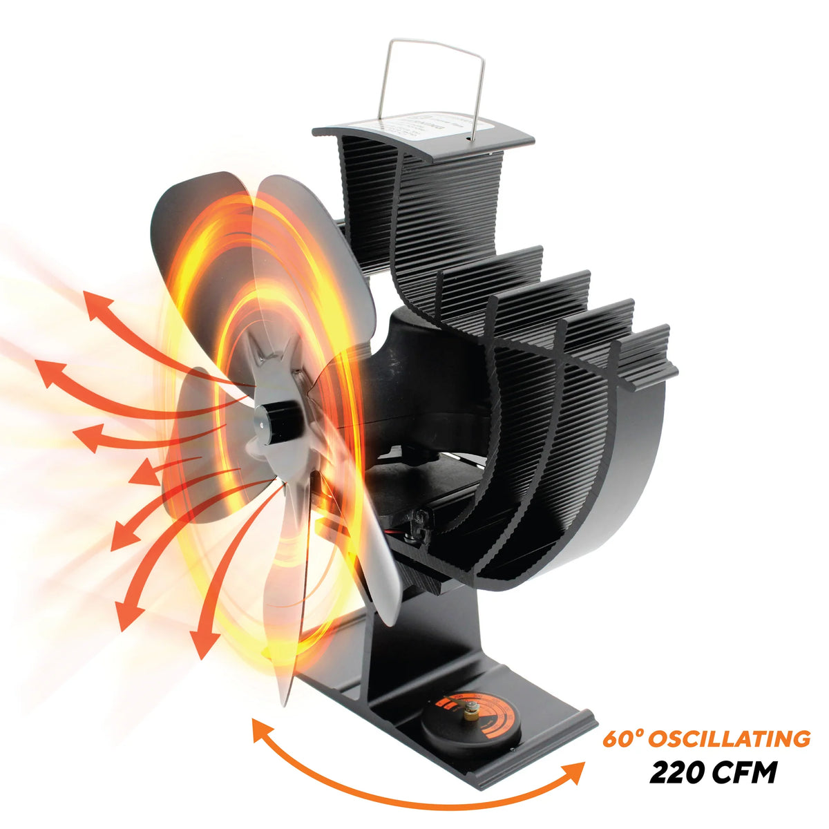 Oscillating Wood Stove Fan, 5-Blade Heat-Powered — Atlas Preservation