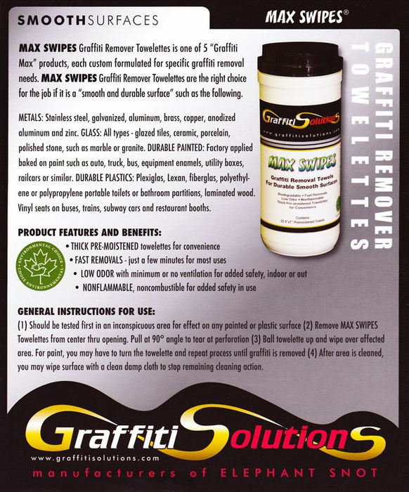 Max Swipes® - Graffiti Removal Towelettes-Graffiti Solutions-Atlas Preservation