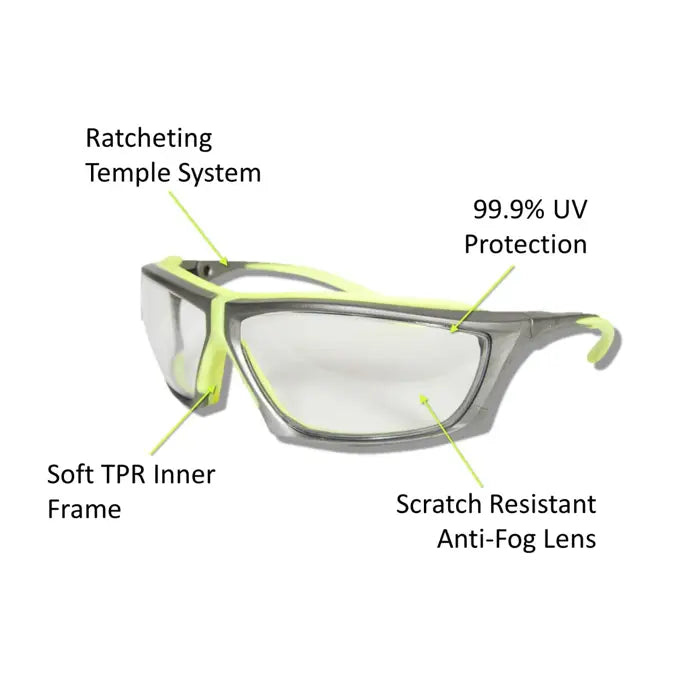 Gemstone® Temple Ratchet System Floating Lens Safety Spectacles-Magid-Atlas Preservation