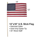 American Stick Flag - 12" x 18"-Collins Flags-Atlas Preservation