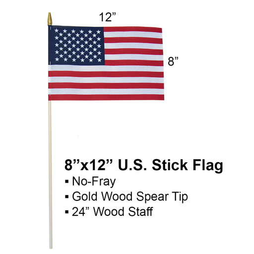 American Stick Flag - 8" x 12"-Collins Flags-Atlas Preservation