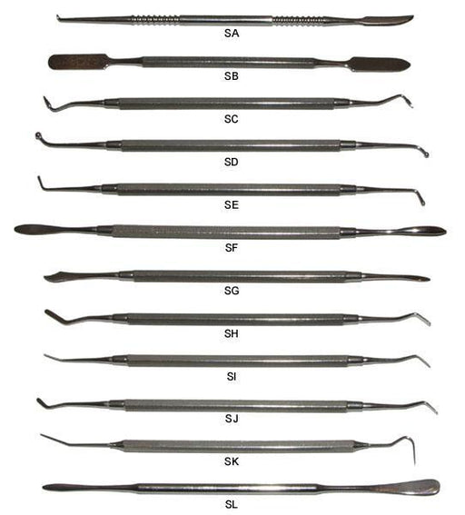 Stainless Steel Dental Tools – Set of 12 in Box-Tiranti-Atlas Preservation
