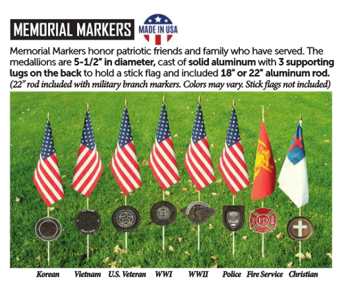 Aluminum Memorial Marker & Flag Holder-Collins Flags-Atlas Preservation