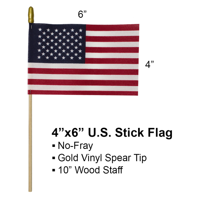 American Stick Flag - 4" x 6"-Collins Flags-Atlas Preservation