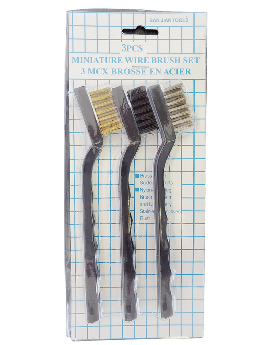 Nylon Bristle Mini Brushes, 3 Pack