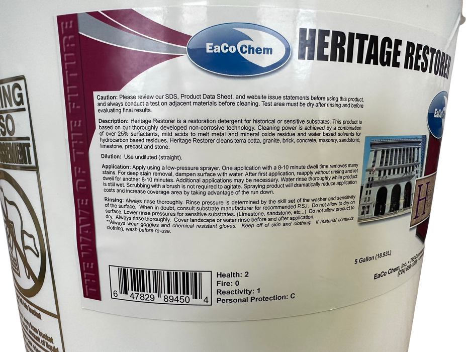 Heritage Restorer - Preserve Brick, Limestone, Terracotta, Granite, Terrazzo + More!-EaCo Chem-Atlas Preservation