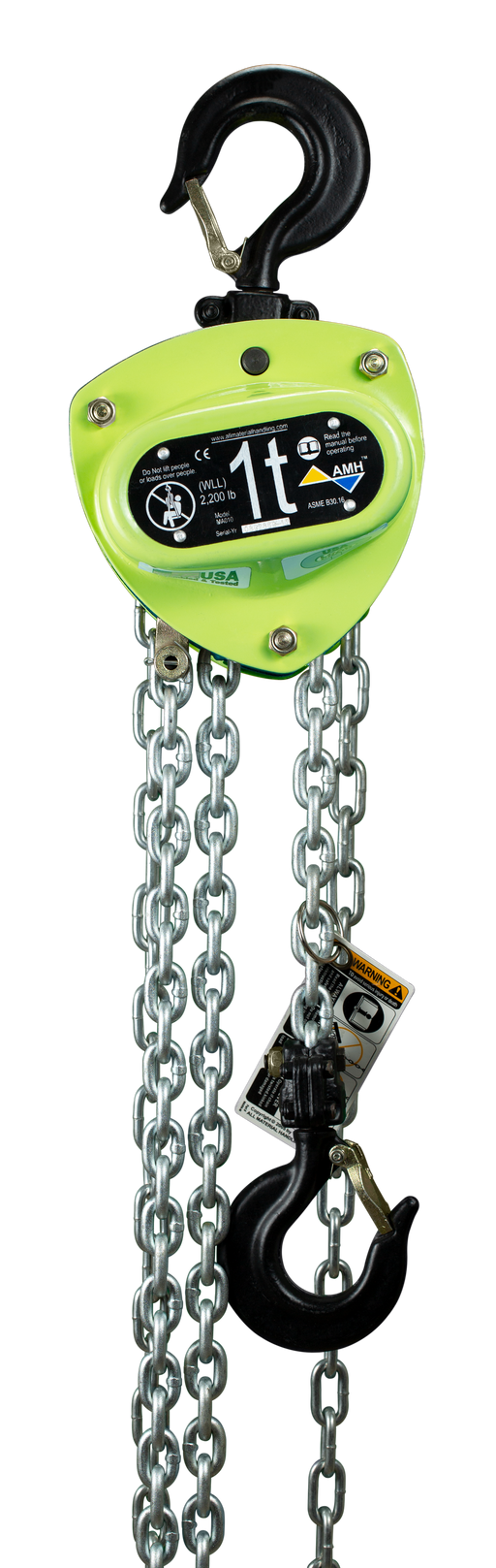 MA010-15-13U Hand Chain Hoist (1 Ton X 15' Lift, 13' Drop)-All Material Handling-Atlas Preservation