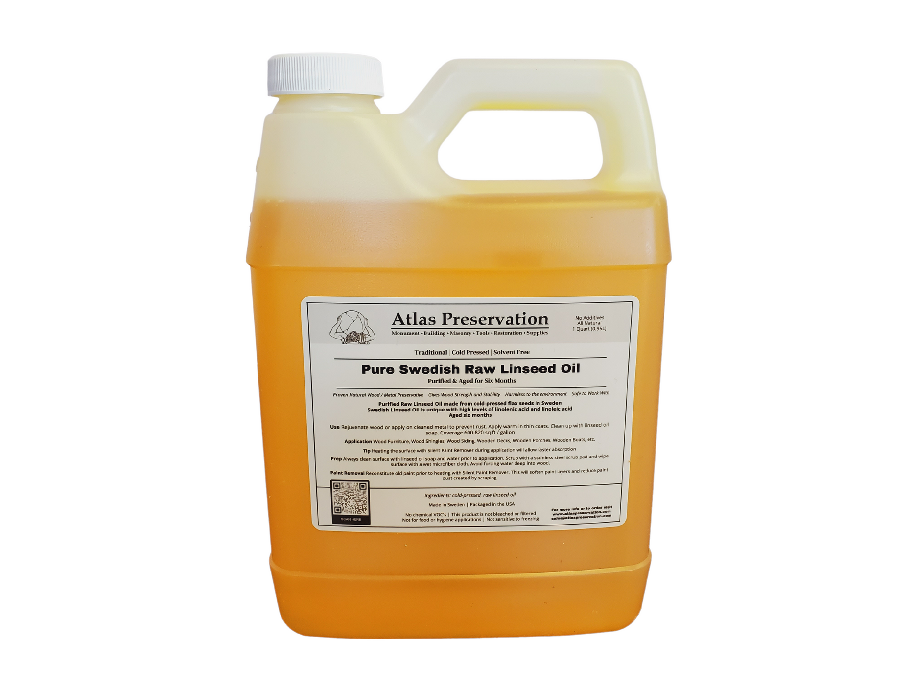 Pure Swedish Raw Linseed Oil — Atlas Preservation