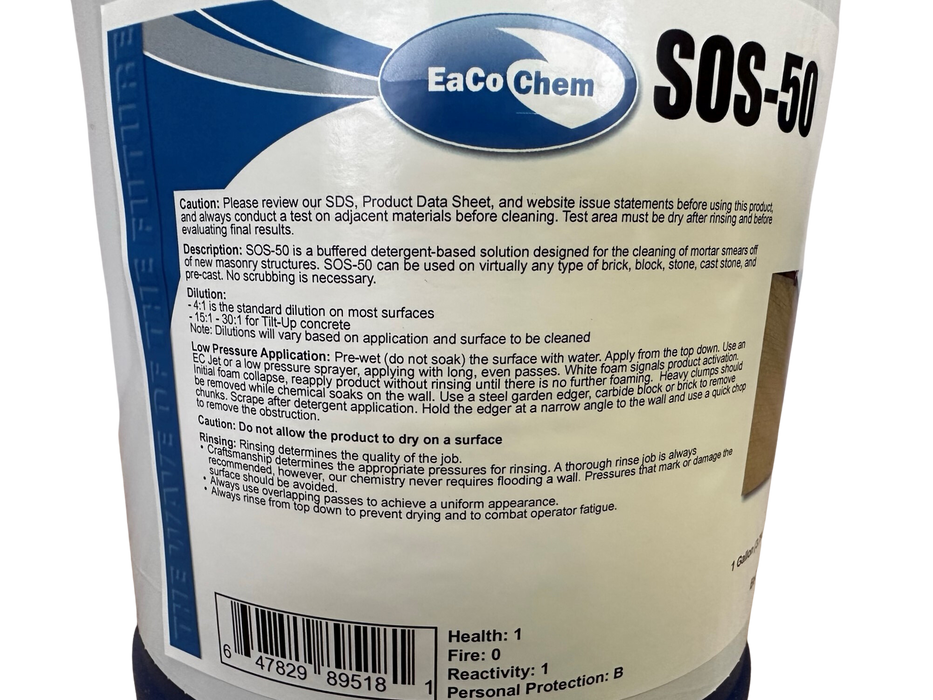 SOS-50 - Masonry Detergent to Remove Mortar Smears on Brick, Block, Ca ...