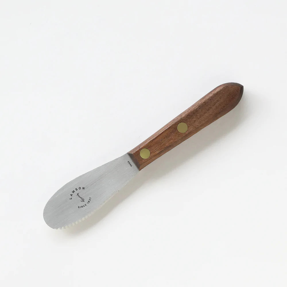 Sandwich Spreader 7 Overall Length. Serrated Blade. Wood Handle