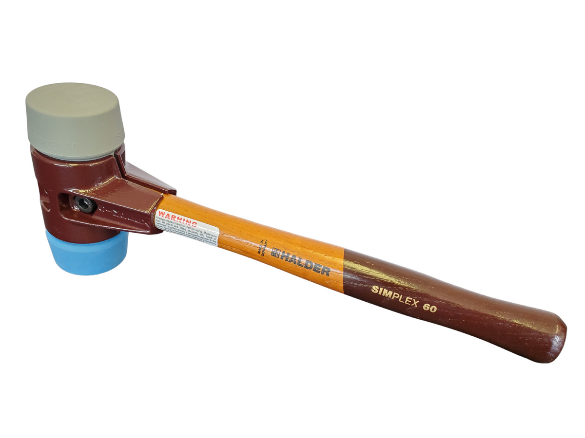 Simplex Mallet w/ Cast Iron Housing and Blue Soft Rubber & Grey Rubber ...