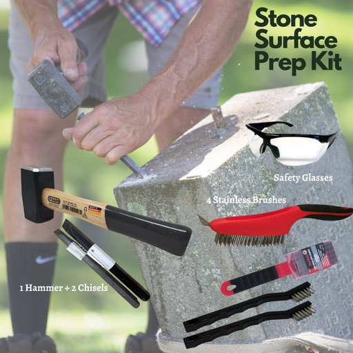 Stone Surface Prep Kit - Hammer, Chisel, Stainless Brush-Atlas Preservation-Atlas Preservation