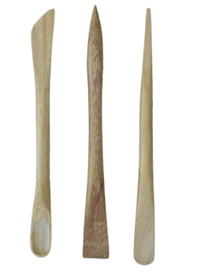 Set of 3 excavation tools, iroko wood-Strati-Concept-Atlas Preservation