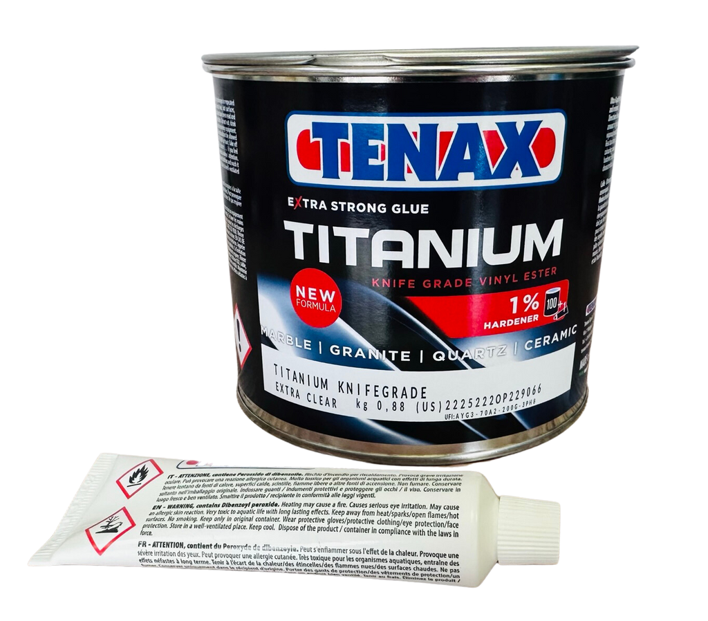 10 lb. Gallon Titanium Vinyl Ester White Stone Glue, Titanium Marble Glue, Quartz Glue