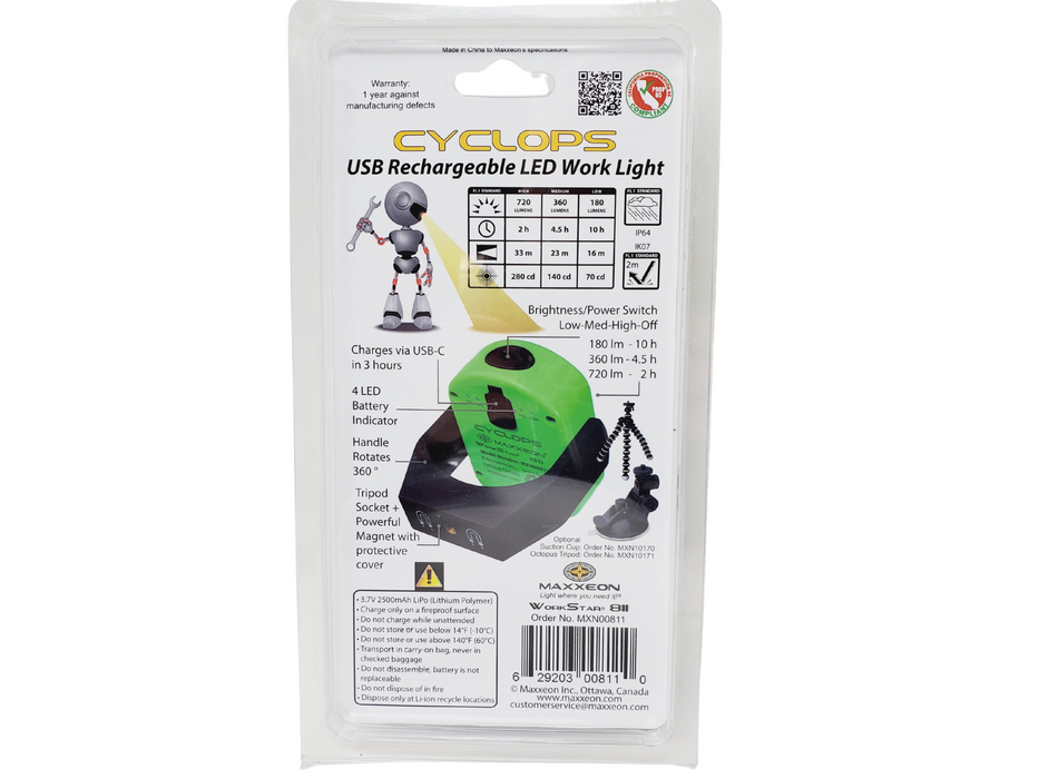 CYCLOPS Rechargeable LED Worklight-Maxxeon-Atlas Preservation